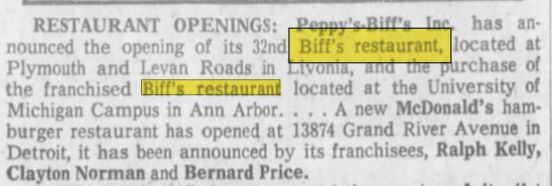 Peppy - Biffs - Dec 1970 Article